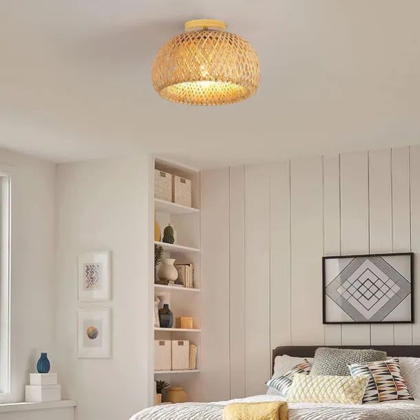 Creative Handmade Bamboo Weaving Natural Wind Ceiling Chandelier E27/E26 Base Ceiling Lighting Hanging Lamp Suitable for Study Coffee Shop Restaurant Rar AC110V AC220V