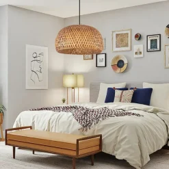 Creative Handmade Bamboo Weaving Natural Wind Ceiling Chandelier E27/E26 Base Ceiling Lighting Hanging Lamp Suitable for Study Coffee Shop Restaurant Rar AC110V AC220V