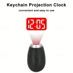 Creative Projection Electronic Clock LED Digital Clock Mini Portable Projection Clock Flashlight Keychain Projection Watch