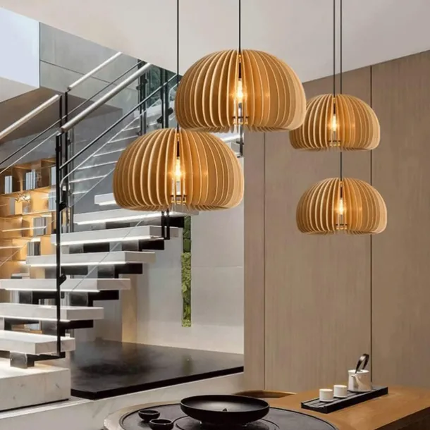 Creative Wooden Chandelier Rarmhouse Natural Wind Log Chandelier E27/E26 Base Ceiling Lighting Hanging Lamp Suitable for Study Coffee Shop Restaurant Rar AC220V AC110V