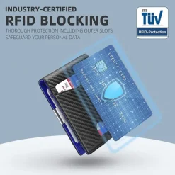 Credit Card Holder Wallet Carbon Fiber Name Card Holder with Magnetic Shut Multi Credit Card Protector for Women Men