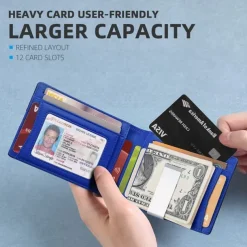 Credit Card Holder Wallet Carbon Fiber Name Card Holder with Magnetic Shut Multi Credit Card Protector for Women Men