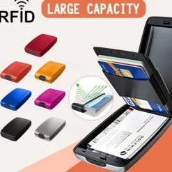 Credit Card Holder Wallet Desk Business Card Holder Business Card Holder Case Stainless Steel ABS Plastic Name Card Holder Pocket Credit Card Protector for Women Men