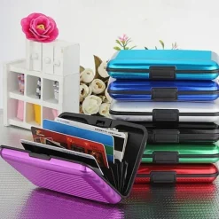 Credit Card Holder Wallet Metal Name Card Holder Waterproof Credit Card Protector for Women Men