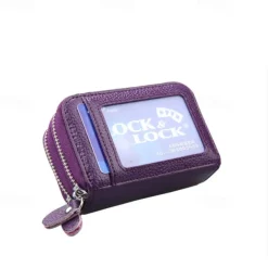 Credit Card Holder Wallet Genuine Leather Name Card Holder Luxury with Magnetic Shut Single Compartment for Women Men
