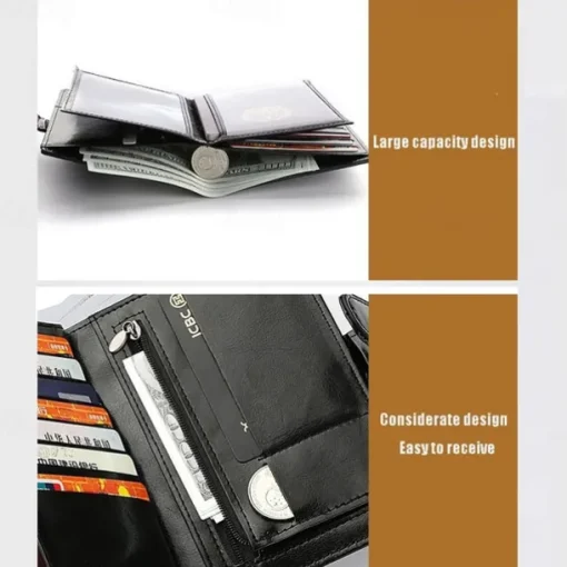 Credit Card Holder Wallet PU Leather Name Card Holder Luxury Waterproof Multi for Men, Back to School Gift