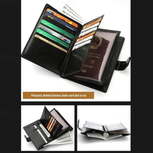 Credit Card Holder Wallet PU Leather Name Card Holder Luxury Waterproof Multi for Men, Back to School Gift