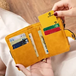 Credit Card Holder Wallet Genuine Leather Name Card Holder Luxury with Magnetic Shut Single Compartment for Women Men