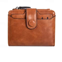 Credit Card Holder Wallet Genuine Leather Name Card Holder Luxury with Magnetic Shut Single Compartment for Women Men