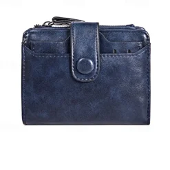 Credit Card Holder Wallet Genuine Leather Name Card Holder Luxury with Magnetic Shut Single Compartment for Women Men