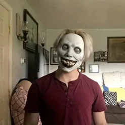 Creepy Smile Demons Halloween Latex Masks Horror Green Face Masks The Evil Cosplay Props Horror Decor Halloween Decor Party Decor for Halloween