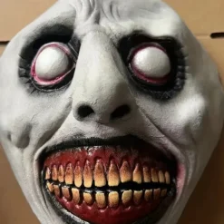 Creepy Smile Demons Halloween Latex Masks Horror Green Face Masks The Evil Cosplay Props Horror Decor Halloween Decor Party Decor for Halloween