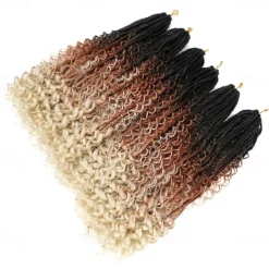 Crochet Box Braids Curly Ends 144 Strands 22 Inch Bohomian Crochet Braids Box Braids 3X Goddess Box Braids Crochet Hair Synthetic Crochet Braids Hair Extensions