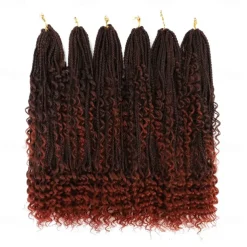 Crochet Box Braids Curly Ends 144 Strands 22 Inch Bohomian Crochet Braids Box Braids 3X Goddess Box Braids Crochet Hair Synthetic Crochet Braids Hair Extensions