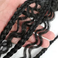 Crochet Box Braids Curly Ends 144 Strands 22 Inch Bohomian Crochet Braids Box Braids 3X Goddess Box Braids Crochet Hair Synthetic Crochet Braids Hair Extensions