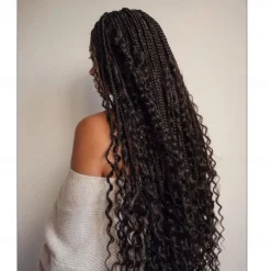 Crochet Box Braids Curly Ends 144 Strands 22 Inch Bohomian Crochet Braids Box Braids 3X Goddess Box Braids Crochet Hair Synthetic Crochet Braids Hair Extensions