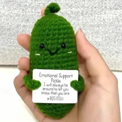 Crochet Cucumber Dolls - Hand-Woven, Positive Energy, Emotional Ornaments with Funny Potato Design - Cute, Wool, Christmas, Valentine's Day Decorative Gift for Friends and Family