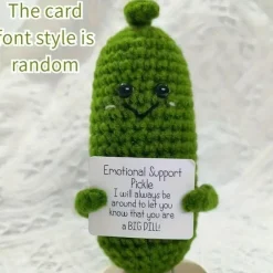 Crochet Cucumber Dolls - Hand-Woven, Positive Energy, Emotional Ornaments with Funny Potato Design - Cute, Wool, Christmas, Valentine's Day Decorative Gift for Friends and Family