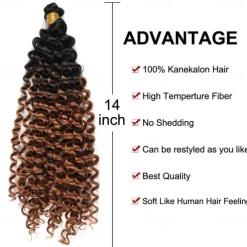 Crochet Curly Hair Water Wave Crochet Hair Curly Braiding Hair Curly Crochet Hair For Black Women Marlybob Crochet Hair 14 Inch 14inch 3packs