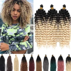 Crochet Curly Hair Water Wave Crochet Hair Curly Braiding Hair Curly Crochet Hair For Black Women Marlybob Crochet Hair 14 Inch 14inch 3packs