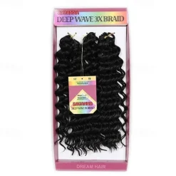 Crochet Hair Braids Deep Wave Box Braids Blonde Burgundy Auburn Synthetic Hair 14 inch Braiding Hair 3pcs / pack