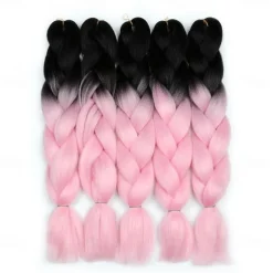 Crochet Hair Braids Jumbo Box Braids Pink Synthetic Hair 24 inch Braiding Hair 5 Pieces
