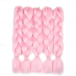 Crochet Hair Braids Jumbo Box Braids Pink Synthetic Hair 24 inch Braiding Hair 5 Pieces