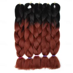 Crochet Hair Braids Jumbo Box Braids Pink Synthetic Hair 24 inch Braiding Hair 5 Pieces