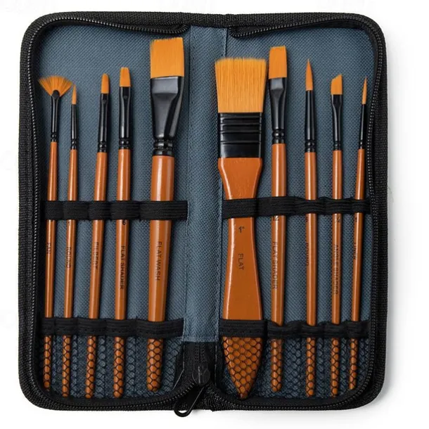 cross-border brush special-shaped scraper 13-piece set sponge pigment toning painting tool storage bag nylon brush