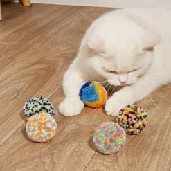 cross-border cat toys new plush ball cat color polypropylene scratch-resistant and bite-resistant cat ball cat supplies wholesale