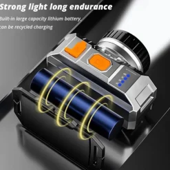 cross-border mini small headlight outdoor night fishing miner's lamp led head-mounted flashlight waterproof usb rechargeable strong light headlight