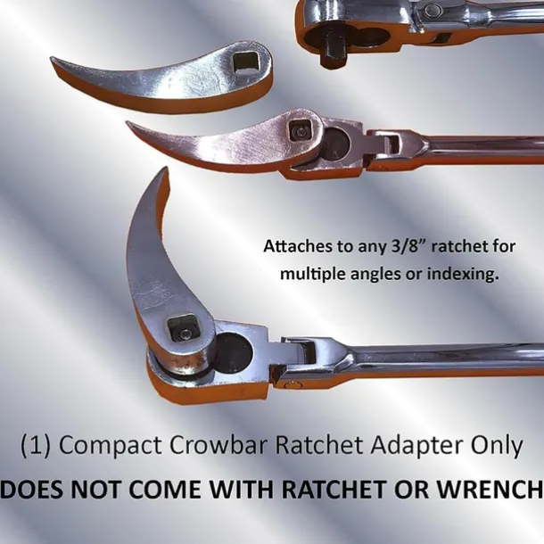 Crowbar Adapter Head, Crowbar Adapter Head Tool, Extra Strong Crowbar with Adjustable Angle Head, Infinite Ratchet Angle and Ratchet Lever Adapter Head
