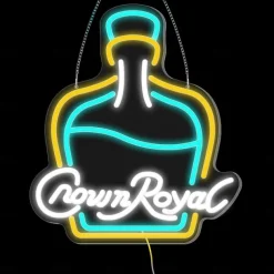 Crown Royal Bottle Shape LED Neon Sign Light Bar Light USB Powered for Home Bedroom Bar Club Pub Party Wall Art Decoration Halloween Hanging Bar Club Light