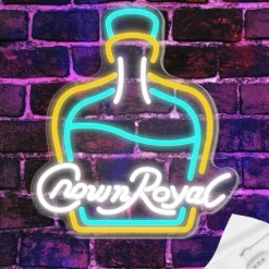 Crown Royal Bottle Shape LED Neon Sign Light Bar Light USB Powered for Home Bedroom Bar Club Pub Party Wall Art Decoration Halloween Hanging Bar Club Light