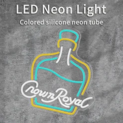 Crown Royal Bottle Shape LED Neon Sign Light Bar Light USB Powered for Home Bedroom Bar Club Pub Party Wall Art Decoration Halloween Hanging Bar Club Light