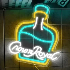 Crown Royal Bottle Shape LED Neon Sign Light Bar Light USB Powered for Home Bedroom Bar Club Pub Party Wall Art Decoration Halloween Hanging Bar Club Light