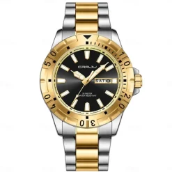 CRRJU Top Original Men Quartz Watch Green Waterproof Watch for Men Stainless Steel Quartz Men Luxury Watch Luminous Wristwatch