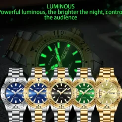 CRRJU Top Original Men Quartz Watch Green Waterproof Watch for Men Stainless Steel Quartz Men Luxury Watch Luminous Wristwatch