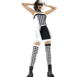 Cruella De Vil Halloween Dress Cosplay Costume Carnival Costume Sexy Costume Adults' Women's Carnival Masquerade Performance Party Easy Halloween Costumes Dress Up