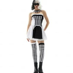 Cruella De Vil Halloween Dress Cosplay Costume Carnival Costume Sexy Costume Adults' Women's Carnival Masquerade Performance Party Easy Halloween Costumes Dress Up