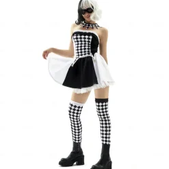 Cruella De Vil Halloween Dress Cosplay Costume Carnival Costume Sexy Costume Adults' Women's Carnival Masquerade Performance Party Easy Halloween Costumes Dress Up