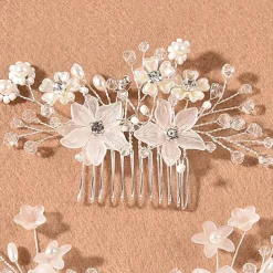 Crystal Bride Wedding Hair Comb Silver Rhinestone Bridal Hair Clip Sparkly Hair Piece Gem Hair Accessories for Women and Girls (Silver)