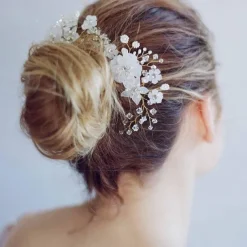 Crystal Bride Wedding Hair Comb Silver Rhinestone Bridal Hair Clip Sparkly Hair Piece Gem Hair Accessories for Women and Girls (Silver)