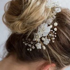 Crystal Bride Wedding Hair Comb Silver Rhinestone Bridal Hair Clip Sparkly Hair Piece Gem Hair Accessories for Women and Girls (Silver)