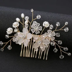 Crystal Bride Wedding Hair Comb Silver Rhinestone Bridal Hair Clip Sparkly Hair Piece Gem Hair Accessories for Women and Girls (Silver)