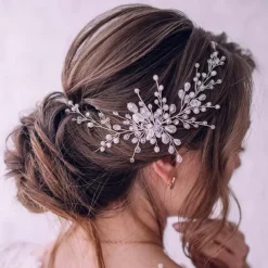 Crystal Bride Wedding Hair Comb Silver Rhinestone Bridal Hair Clip Sparkly Hair Piece Gem Hair Accessories for Women and Girls