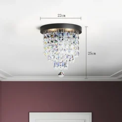 Crystal Chandelier LED Round Ceiling Light with LED Brightness Hall Lights 110-240V