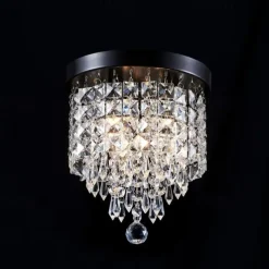 Crystal Chandelier LED Round Ceiling Light with LED Brightness Hall Lights 110-240V
