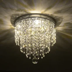 Crystal Chandelier LED Round Ceiling Light with LED Brightness Hall Lights 110-240V