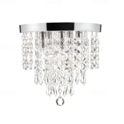 Crystal Chandelier LED Round Ceiling Light with LED Brightness Hall Lights 110-240V